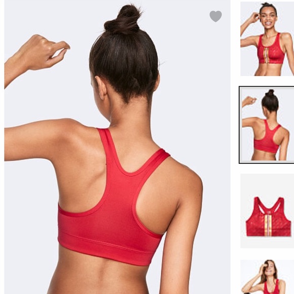 Victoria Secret PINK Red Gold Ultimate Sports Bra - Picture 4 of 9